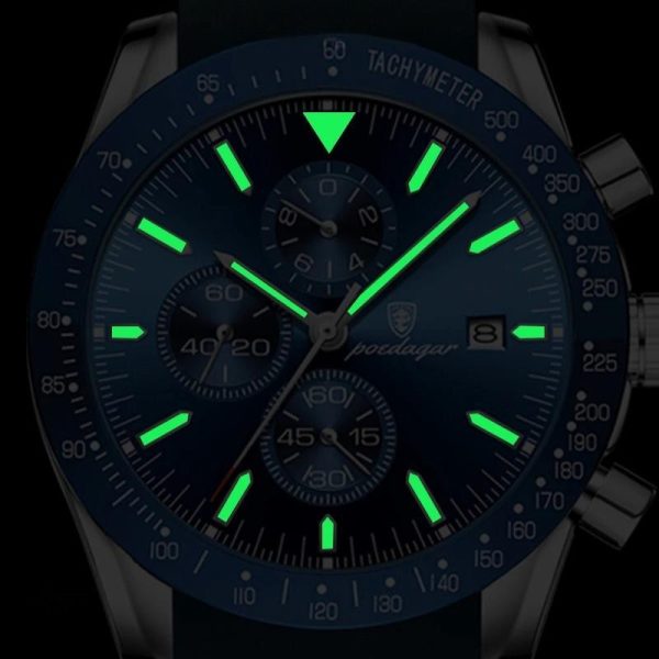 Accessoire homme : montre ronde quartz avec chronographe
