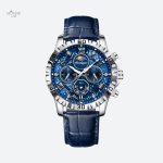 Montre ronde homme chronographe quartz avec verre saphir