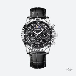 Chronographe élégant pour homme, design rond