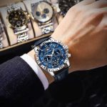 Montre chronographe homme, verre saphir durable
