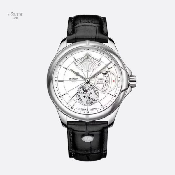 montre-ronde-homme-cuir-quartz-date-elegante-1 Montre Homme Cuir Quartz Élégante