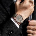 Montre Homme Cuir Gris avec Affichage de Date
