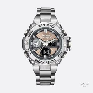 Montre solaire chronographe homme en acier