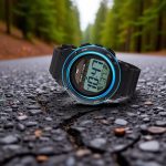 Accessoire moderne, montre solaire avec chronographe intégré