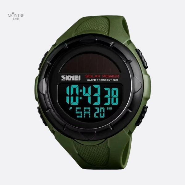 Montre homme digitale avec énergie solaire