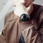 Montre solaire avec affichage numérique pour homme