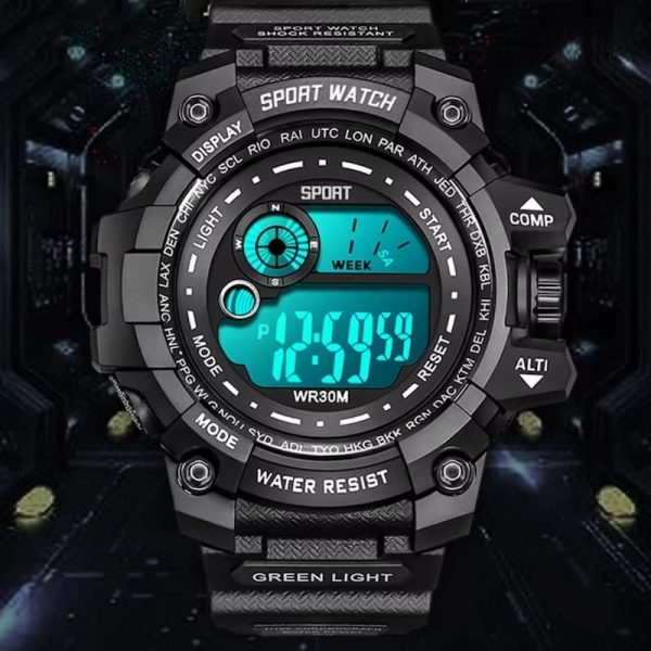Chronomètre digital pour homme, idéal pour le sport