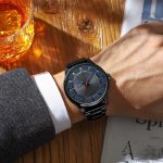 Chronographe homme, design sportif en acier inoxydable