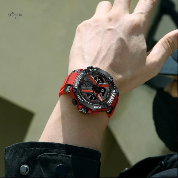 Montre homme design sportif avec double affichage