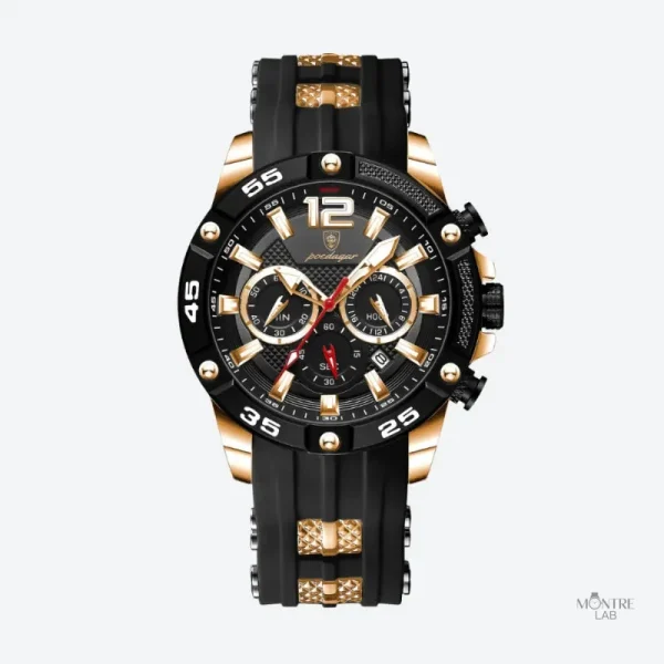 Montre homme à thème racing, look moderne