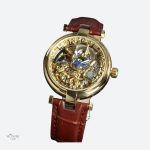 Montre femme squelette en cuir, style automatique raffiné