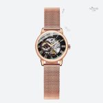 Montre squelette femme avec mécanisme apparent