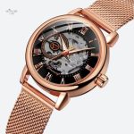 Montre squelette automatique femme en métal