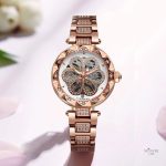 Montre métal femme avec design squelette élégant