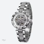 Montre femme au design squelettique et décorations brillantes