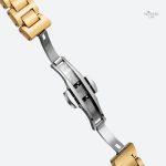 Montre femme avec mouvement squelette et éclat de strass