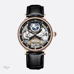 Montre homme squelette avec phase de lune