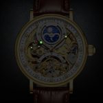 Montre squelette avec affichage de phase de lune