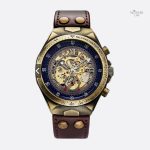 Montre squelette homme bronze, mécanique automatique