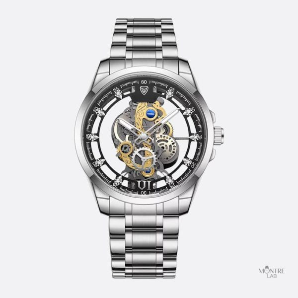 Montre pour homme, design squelette élégant