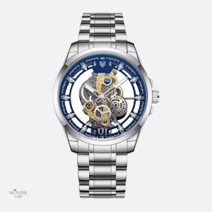 Accessoire en acier doré, montre à quartz lumineux