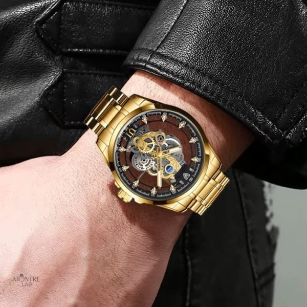 Montre squelette lumineuse pour homme