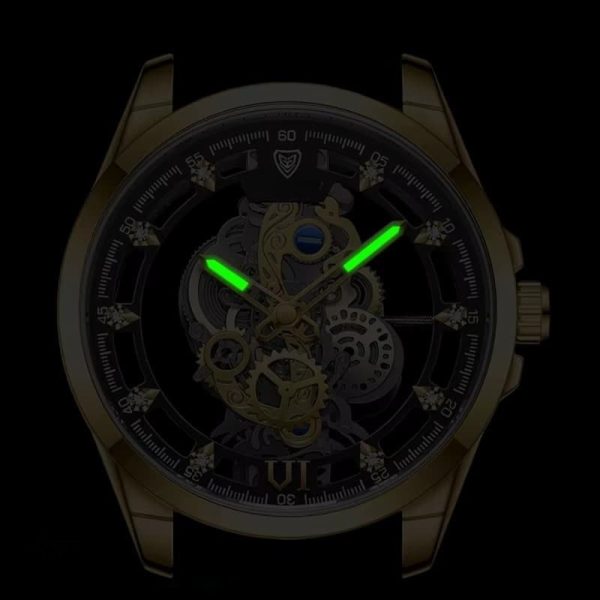 Style moderne, montre homme en acier doré