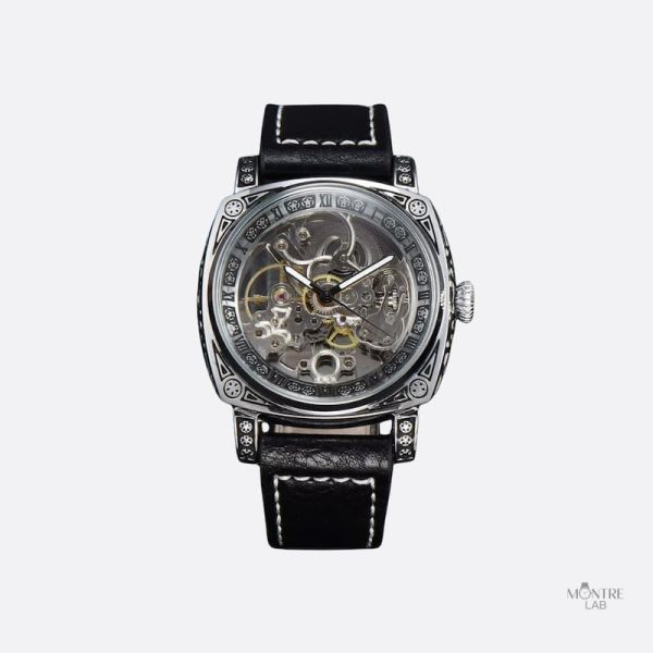 montre-squelette-pour-homme-design-grave-1 Montre squelette homme design gravé élégante