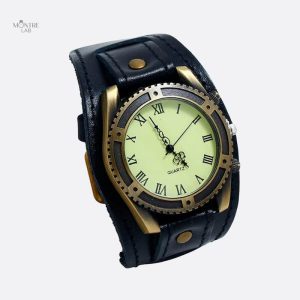 Cadran romain élégant sur montre rétro pour homme