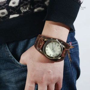 Bracelet cuir classique pour montre vintage masculine