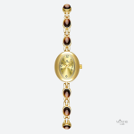 Montre vintage femme avec bracelet maille et pierre
