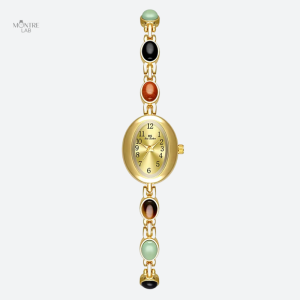 Design élégant de montre femme vintage avec maille