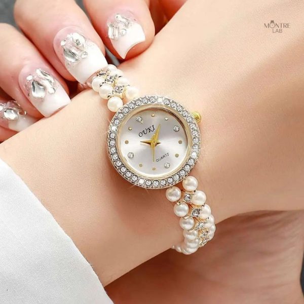 Bracelet en perles élégant pour montre vintage femme