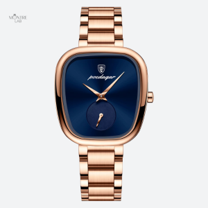 Montre étanche femme au design rétro doré