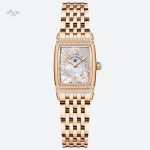 Montre Vintage Femme Rectangulaire Argent Nacre