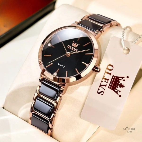 Montre Femme style rétro en or rose raffinée