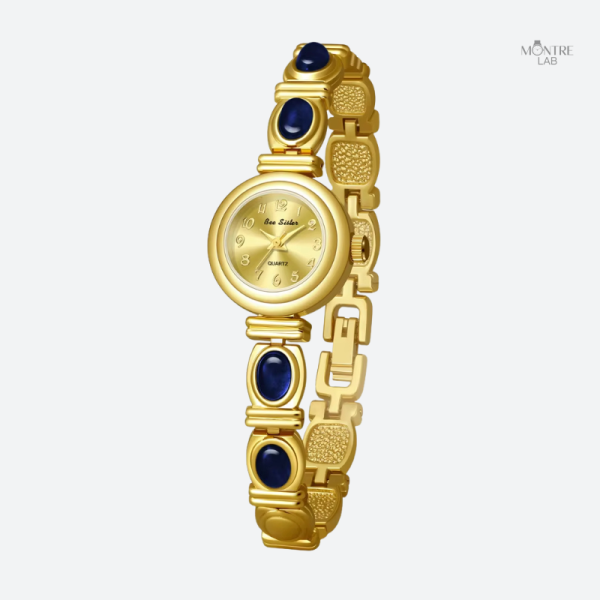 Montre ornée de pierres naturelles, design raffiné