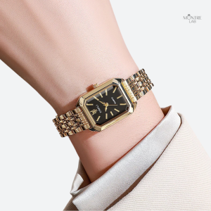 Accessoire vintage femme, montre en métal doré