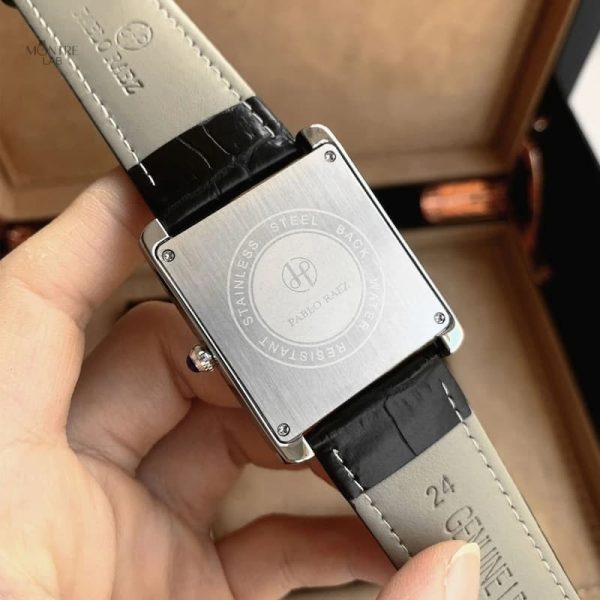 Élégante montre à quartz vintage homme, bracelet en cuir