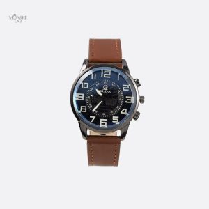 Montre homme classique avec bracelet en cuir
