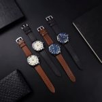 Horloge homme avec bracelet en cuir de qualité