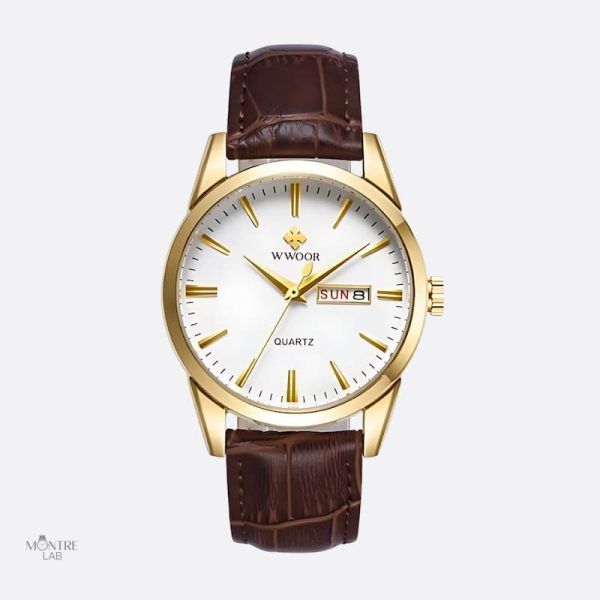 montre-vintage-homme-quartz-cuir-marron-1 Montre vintage homme cuir marron quartz élégante