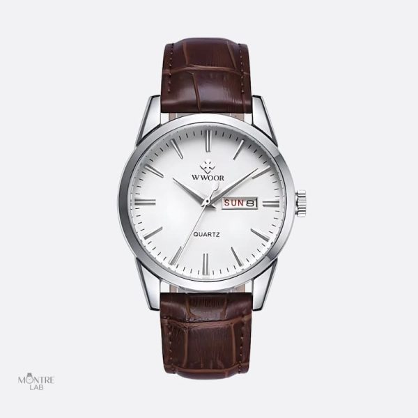 Montre cuir marron classique pour homme au style vintage