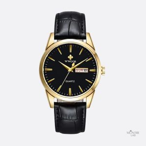 Montre homme quartz avec bracelet en cuir marron