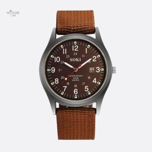 Montre militaire homme au style vintage et bracelet nylon