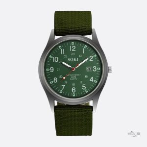 Montre homme en nylon, design militaire rétro et fonctionnelle