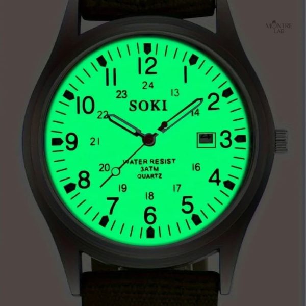 Style militaire rétro : montre homme avec bracelet durable en nylon