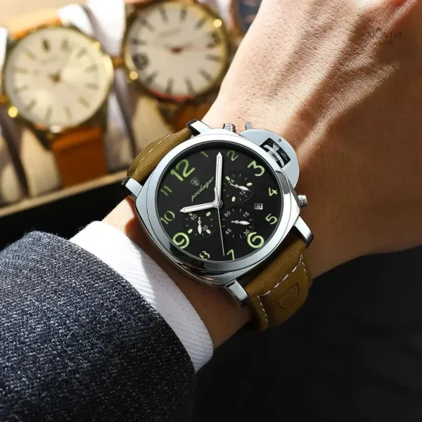 Chronographe homme au style aviator classique