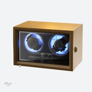 Remontoir automatique en bois avec éclairage LED