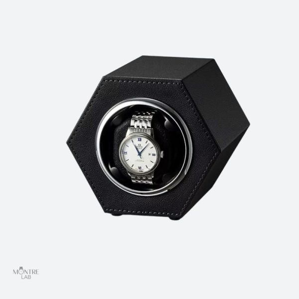 Remontoir automatique USB en cuir hexagonal